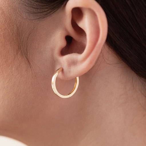 Серьги - кольца в желтом золоте с08330 6