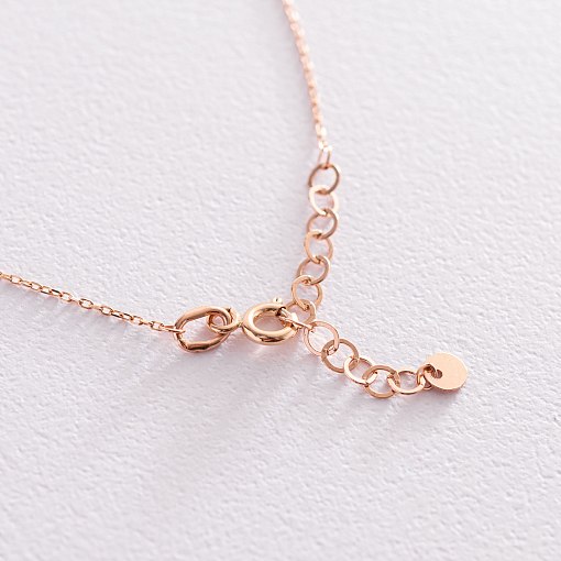 Колье с буквой "К" в красном золоте (фианиты) кол01255К 2