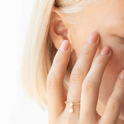 Каблучка в жовтому золоті з фіанітами к07063 6