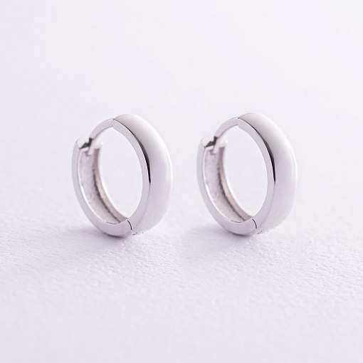 Серьги - кольца в белом золоте с08210