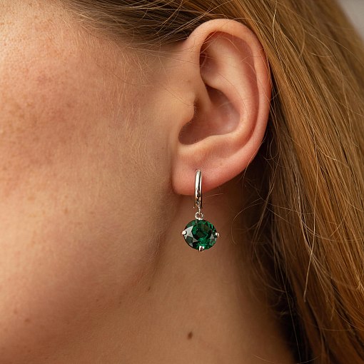 Золотые серьги "Влечение" (синт. турмалин) с08484 6