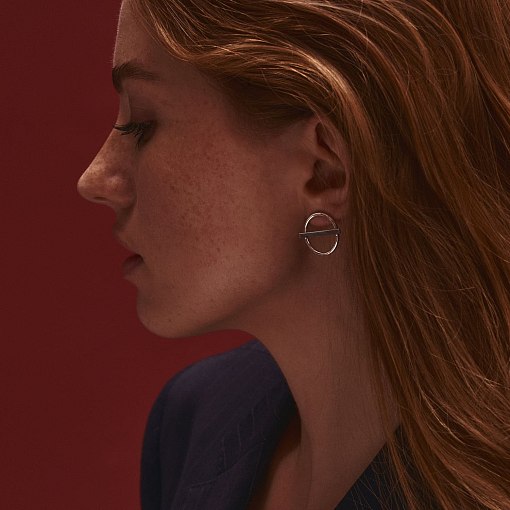 Золотые серьги - пусеты "Баланс" с07788 7