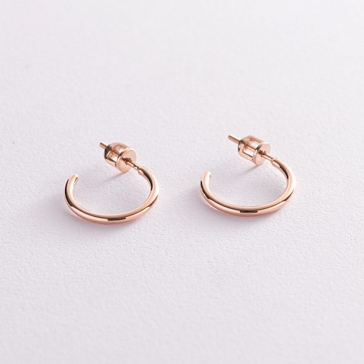 Серьги - пусеты "Келли" в красном золоте с07748 3