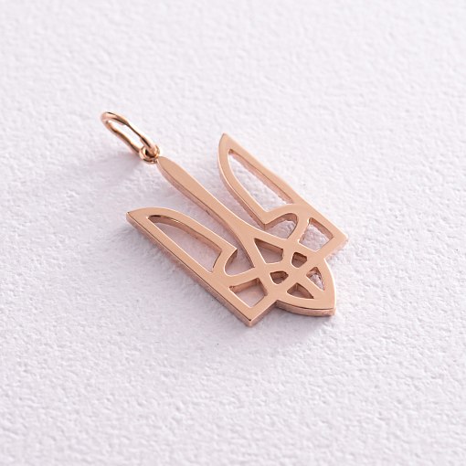 Кулон "Герб Украины - Тризуб" с бриллиантами (красное золото) 129882421 5