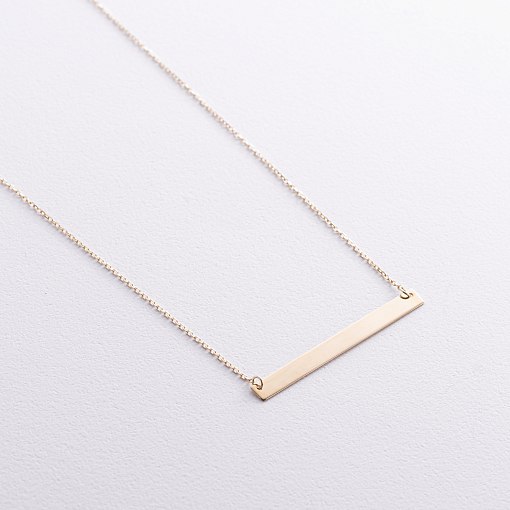 Колье с пластиной для гравировки (желтое золото) кол02477 3