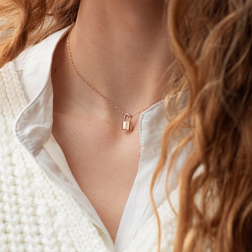 Колье "Замочек" в красном золоте кол01890 8