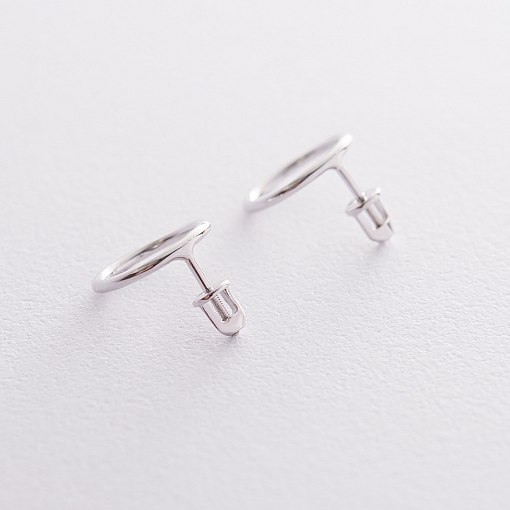 Серьги "Круговорот" в белом золоте 1.4 см с06686 2