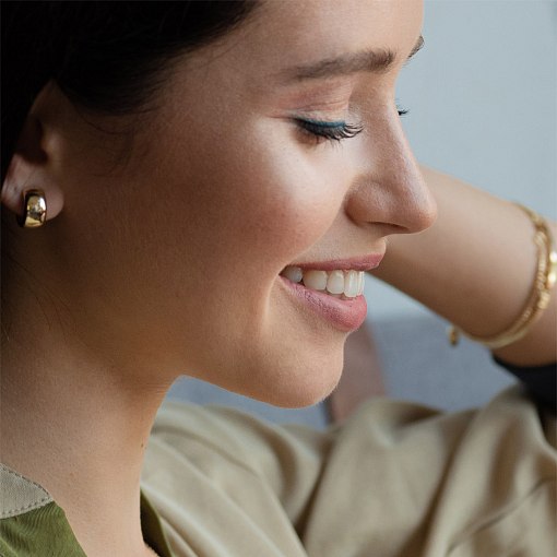 Серьги - кольца в желтом золоте с07582 8