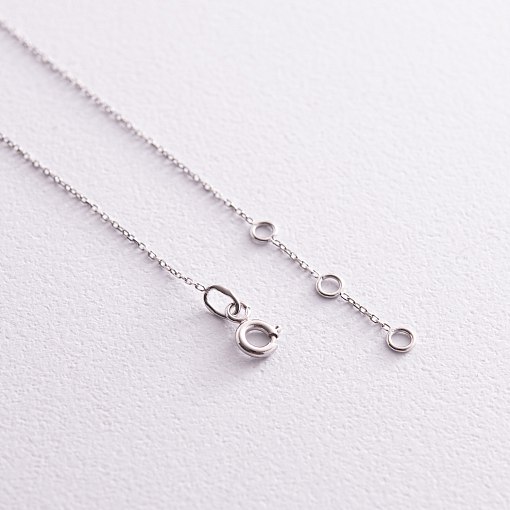 Браслет "Монетки и шарики" с жемчугом на ногу (белое золото) б05123 3