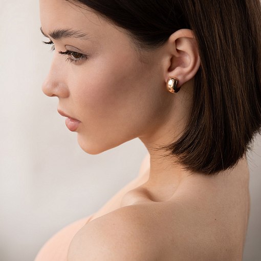 Серьги - кольца в красном золоте с07060 5