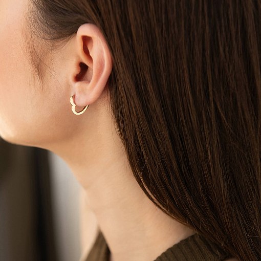 Серьги "Сердечки" в красном золоте с07423 7