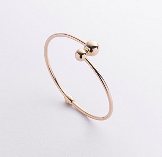 Жесткий браслет "Шарики" в желтом золоте б05816