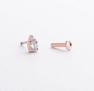 Одиночная золотая серьга для хеликса (фианиты) 1711ч №2