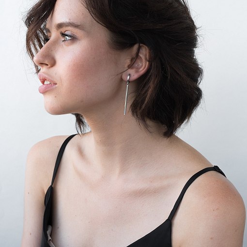 Серьги "Глория" в белом золоте с05450 2