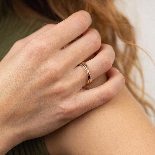 Каблучка з трьох кольорів золота к06703 3