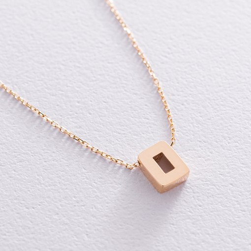 Колье с буквой "О" в желтом золоте кол01164О 6