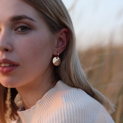 Золотые серьги Большие монетки с06498 2