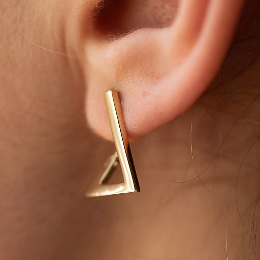 Серьги "Импровизация" в желтом золоте с07321 6