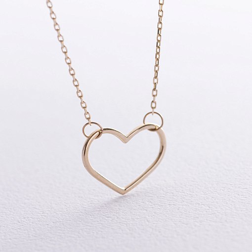 Колье "Сердечко" в желтом золоте кол02470