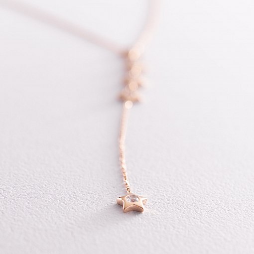 Золотое колье "Звездочки" с фианитами кол01496 9