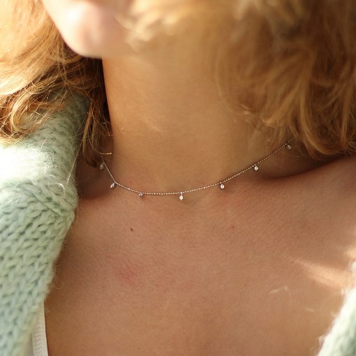 Золотое колье "Нежность" с фианитами кол01517 5