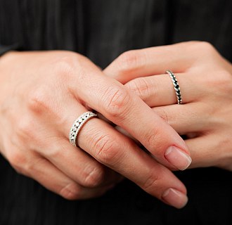 Золота каблучка з чорними діамантами кб0657ca №6