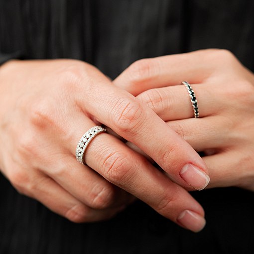 Золотое кольцо с черными бриллиантами кб0657ca 6