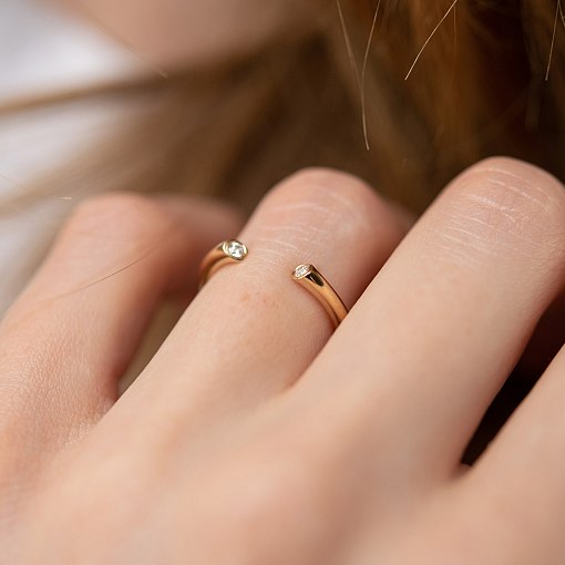 Кольцо "Джолин" в желтом золоте (фианиты) к07480 6