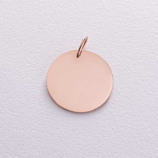 Кулон для гравировки в красном золоте (21 мм) п03102