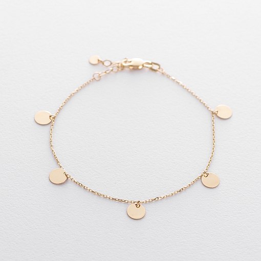 Браслет з монетами в жовтому золоті б04146