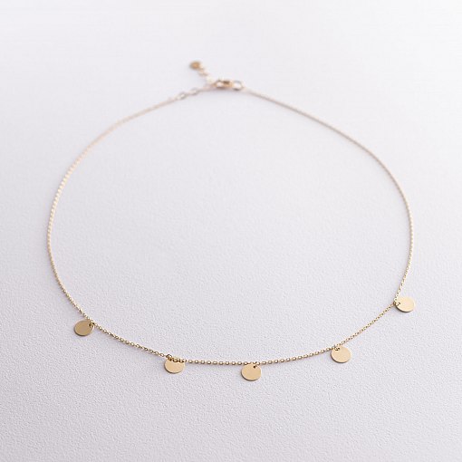 Золоте кольє-чокер з монетками 5 шт кол01432 6