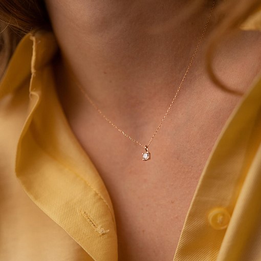 Кольє з фіанітом в червоному золоті кол01356 2