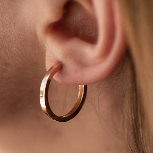 Серьги - кольца в красном золоте с08328 2