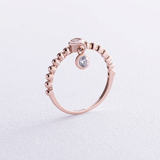 Золота каблучка з фіанітом к07050