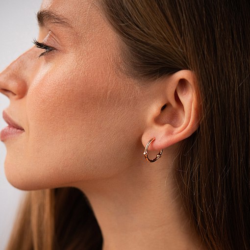 Серьги - кольца "Bamboo" в красном золоте с09141 4