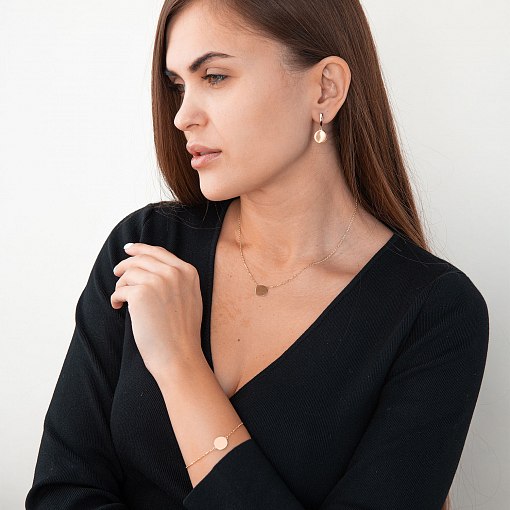 Колье "Монетка" в желтом золоте (возможна гравировка) кол02041 9