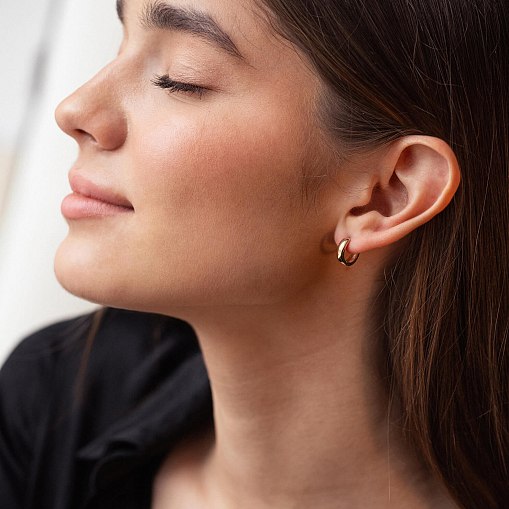 Серьги - кольца в желтом золоте с08189 4