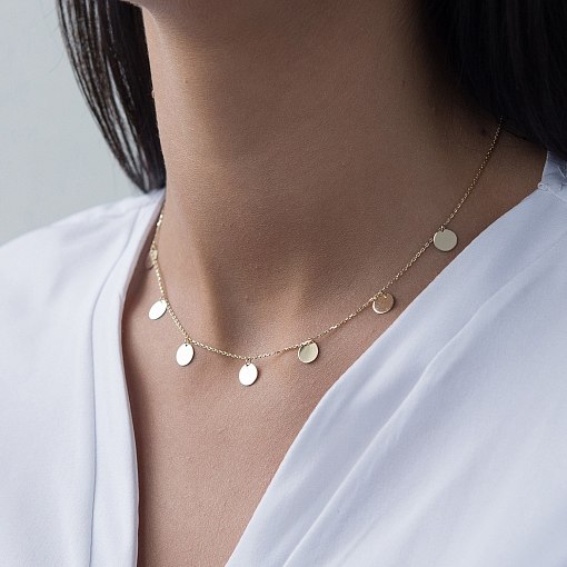 Кольє Монетки в жовтому золоті (7 шт) кол01442 10