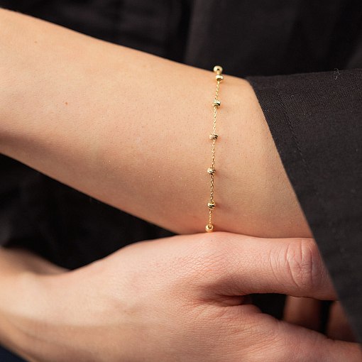 Браслет "Шарики" в желтом золоте б05217 4