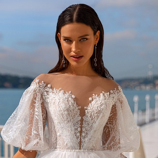 Золотые серьги "Круговорот на цепочке" с07510 17