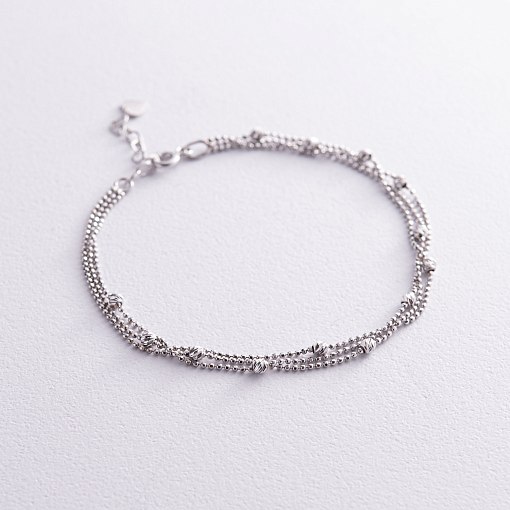 Браслет "Шарики" в белом золоте б05131