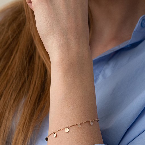 Браслет "Монетки" в красном золоте б04532 2