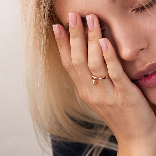 Кольцо "Гвоздь" в красном золоте к04439 4