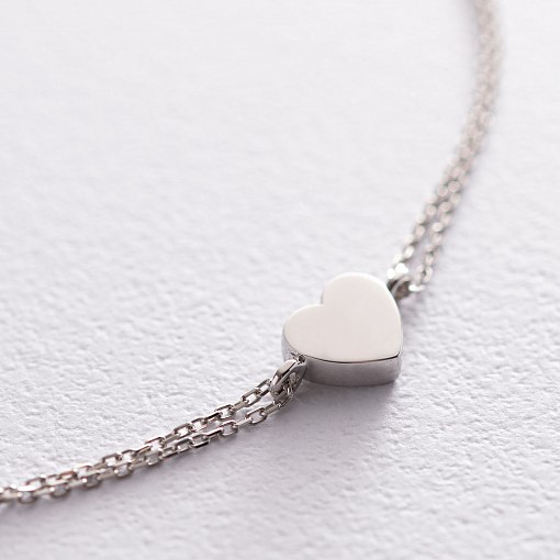 Браслет "Сердечко" в белом золоте б04560 2