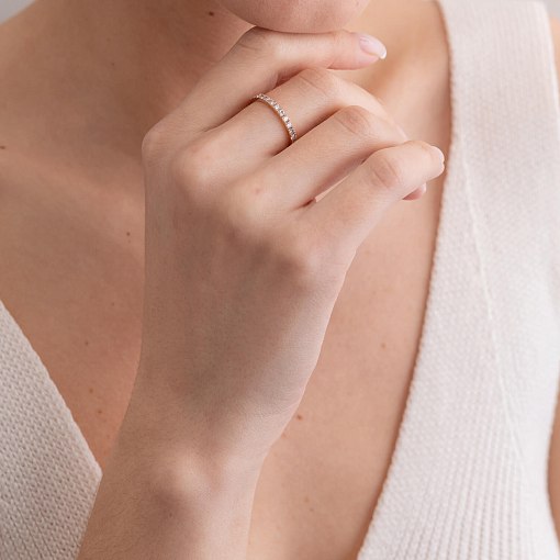 Каблучка в червоному золоті з діамантами 220962421 4