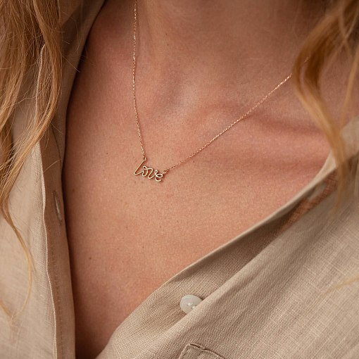 Колье "Love" в красном золоте кол02265 4