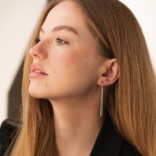 Серьги - протяжки в белом золоте с08016 2