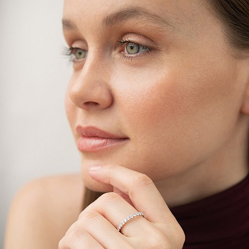 Золота каблучка з доріжкою діамантів кб0612mi 2