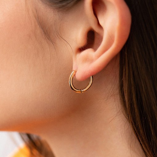 Серьги-кольца в желтом золоте с06457 4