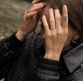 Кольцо "Веточка" (белое золото) к07967 №10